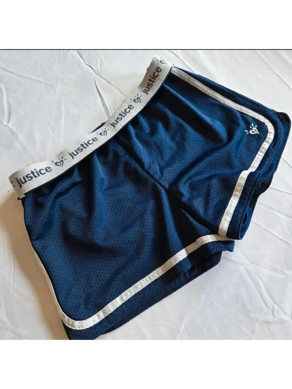 Justice Girls Navy Mesh Athletic Running Shorts Size 14 #1213